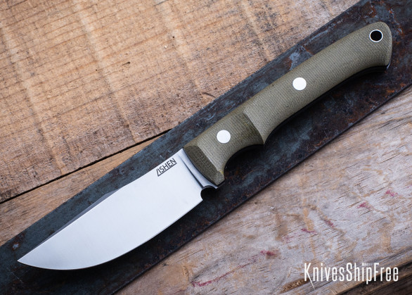 Lishen Knives: Lovecraft - Matte Green Canvas - Aluminum Pins - Black Liners - AEB-L - LK12HK008
