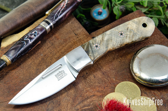 Bark River Knives: Essential - MagnaCut - California Buckeye Burl - Mosaic Pins
