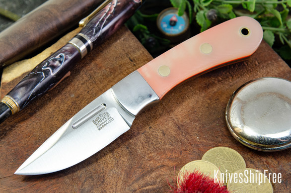 Bark River Knives: Essential - MagnaCut - Dune G-10 - Orange Liners - Brass Pins