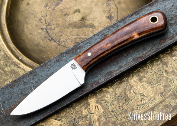L.T. Wright Knives: Frontier Valley - Dyed Brown Bone - Black Liners - A2 - Flat Gound #1