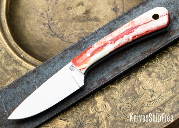 L.T. Wright Knives: Frontier Valley - Dyed Red Bone - Black Liners - A2 - Flat Gound #3