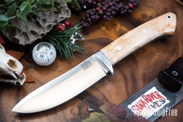 Bark River Knives: Classic Semi Skinner - MagnaCut - Birdseye Maple - Green Liners