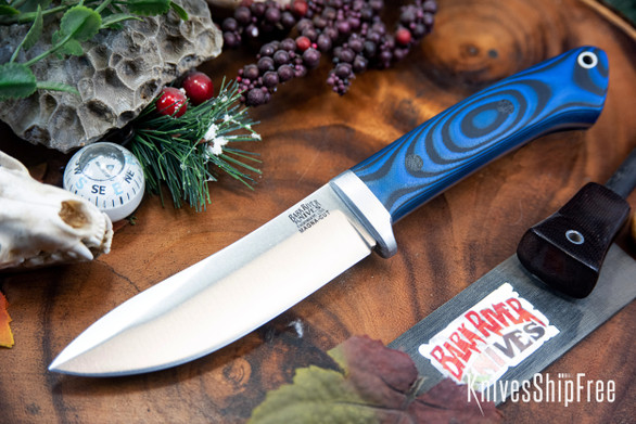 Bark River Knives: Classic Semi Skinner - MagnaCut - Blue & Black Suretouch - Matte - Blue Liners - Black Pins