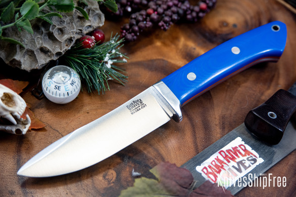 Bark River Knives: Classic Semi Skinner - MagnaCut - Blue Glow G-10 - Thick Orange Liners