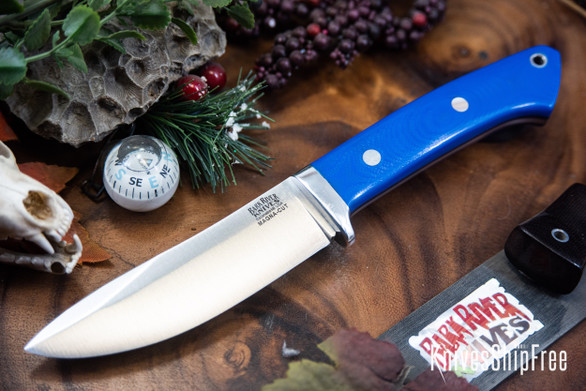 Bark River Knives: Classic Semi Skinner - MagnaCut - Blue Glow G-10 - Thick Purple Liners