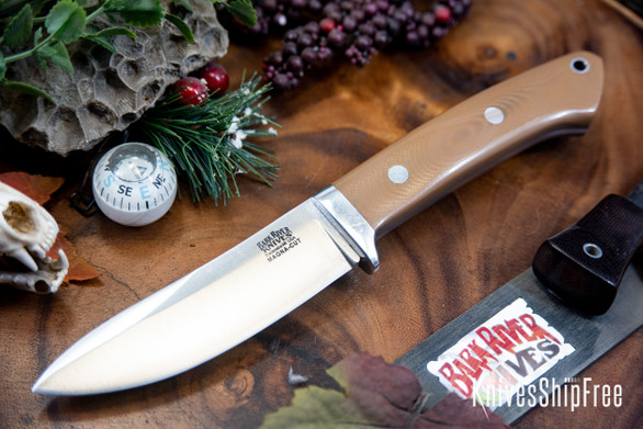 Bark River Knives: Classic Semi Skinner - MagnaCut - Coyote Brown G-10 - Gray Liner