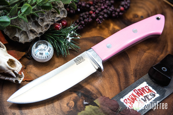 Bark River Knives: Classic Semi Skinner - MagnaCut - Pink G-10 - Black Liners