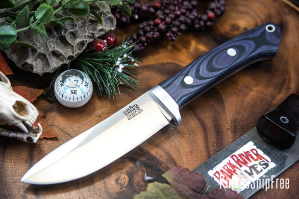 Bark River Knives: Classic Semi Skinner - MagnaCut - Purple & Black Suretouch - Matte - Purple Liner