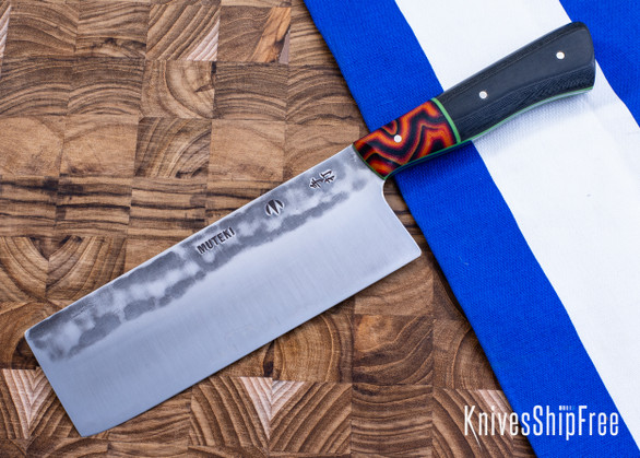 Muteki: 6.25" Nakiri - G10 Micarta - Green G10 Liners - Hitachi White #1 Steel - #6237