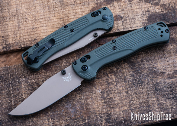Benchmade Knives: 15536TN-02 Taggedout - AXIS Lock - Deep Olive Grivory - Elmax - Tan Cerakote