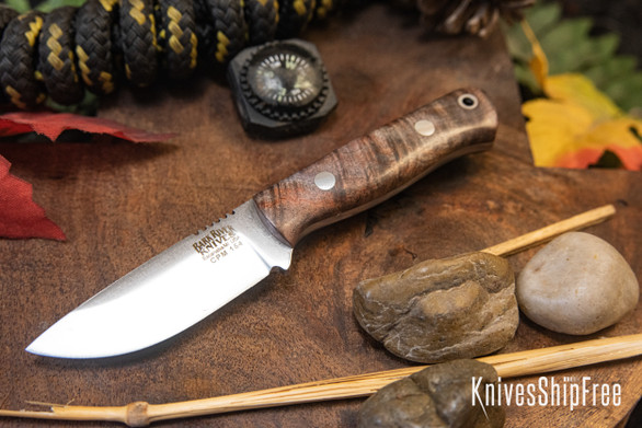 Bark River Knives: Micro Bravo CPM-154 - Gray & Brown Maple Burl