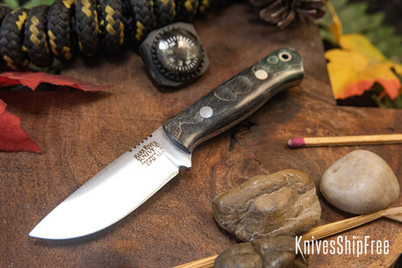 Bark River Knives: Micro Bravo CPM-154 - Gray & Green Maple Burl