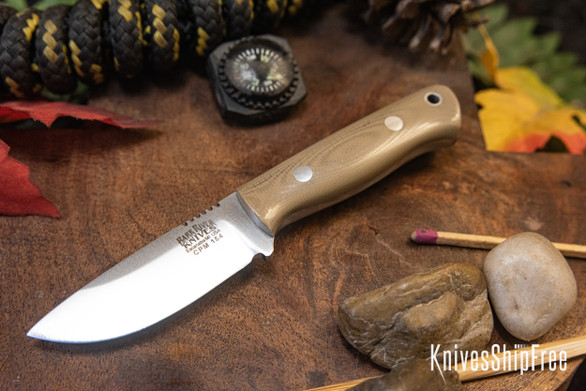 Bark River Knives: Micro Bravo CPM-154 - Tan G-10