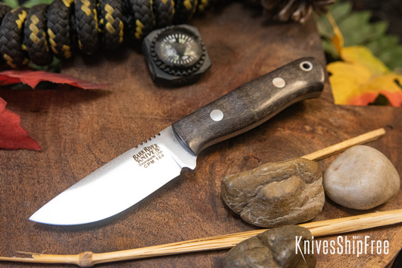 Bark River Knives: Micro Bravo CPM-154 - Gray Tigertail Maple Burl #1