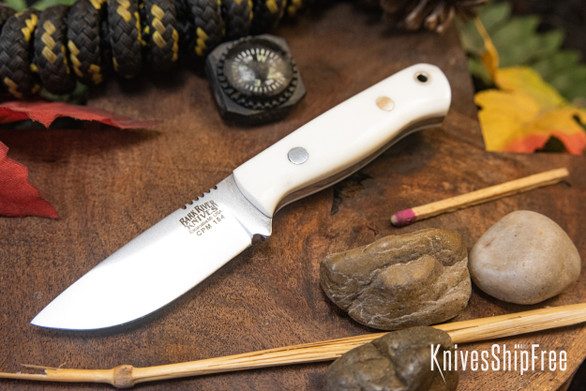 Bark River Knives: Micro Bravo CPM-154 - White Linen Micarta