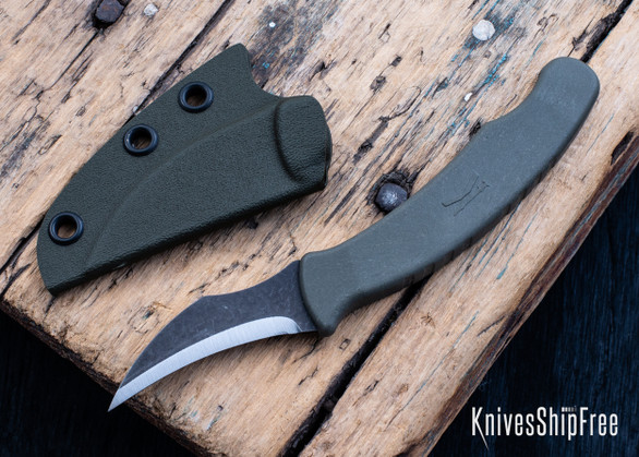 Ed's Manifesto & Kopis Designs: L-Via Field Knife - Green - Ramped Acid Stonewash