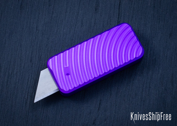 Rivery MFG: Zero Original Pattern - Manual OTF Utility Knife - Aluminum with Lanyard Hole - CadLabCNC Purple Anodization