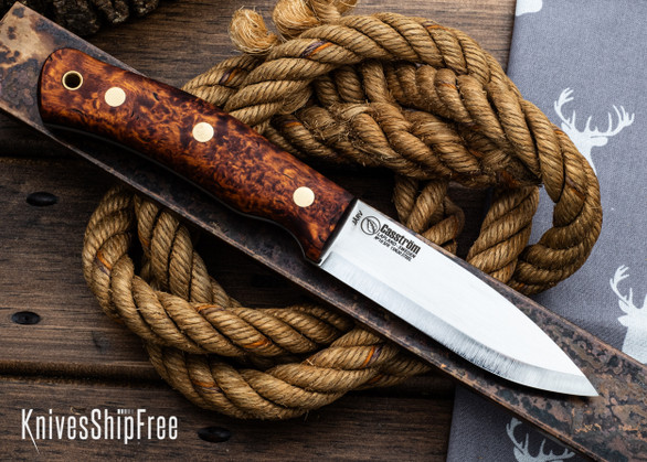 Casstrom: No.10 Swedish Forest Knife - Järv - 15N20Tool Steel - Zero Scandi Grind - Dark Curly Birch