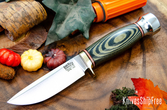 Bark River Knives: Mini Manitou - CPM-154 - Black & Green Linen Micarta