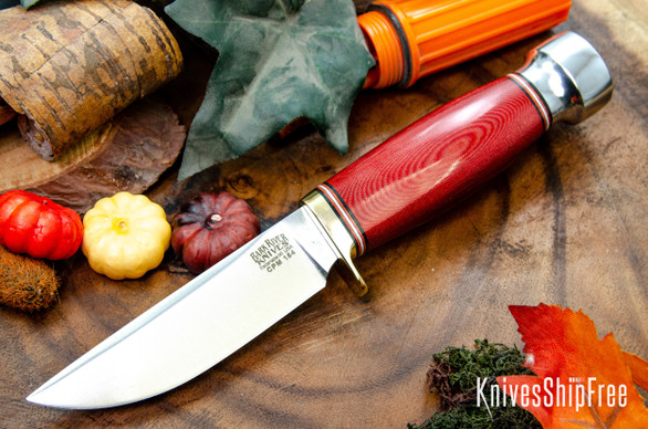 Bark River Knives: Mini Manitou - CPM-154 - Red Linen Micarta