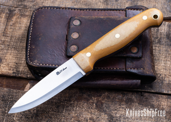 L.T. Wright Knives: GNS - Maple Valley Richlite - Matte - Red Liners - O1 Tool Steel - Scandi Grind