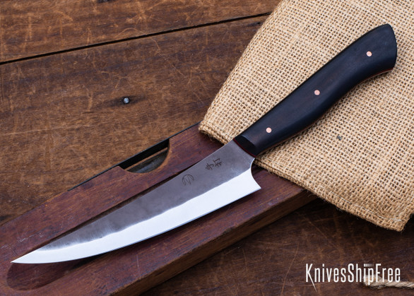 Muteki Knives: 6.38" Boning Knife - Ironwood - Ruby Red G-10 Liners - Hitachi White #1 Steel - #6359