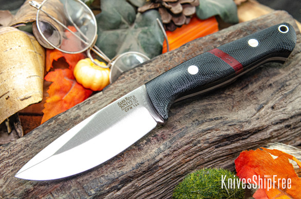 Bark River Knives: North Country EDC - CPM 154 - Black Canvas Micarta - Bloody Basin Spacer
