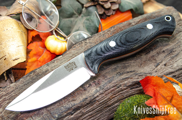 Bark River Knives: North Country EDC - CPM 154 - Black Canvas Micarta - Orange Liners