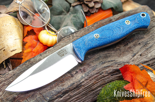 Bark River Knives: North Country EDC - CPM 154 - Blue Jean - Red Liners - Mosaic Pins