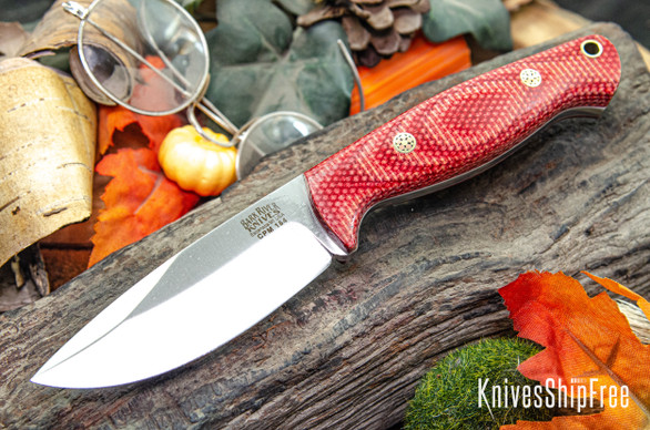 Bark River Knives: North Country EDC - CPM 154 - Firedog Canvas Micarta - White Liners - Mosaic Pins