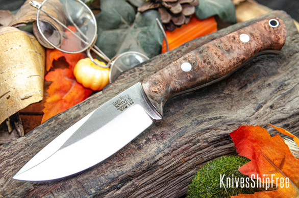 Bark River Knives: North Country EDC - CPM 154 - Gray & Salmon Maple Burl
