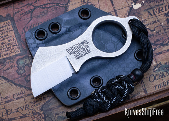 L.T. Wright Knives: Woods Monkey Batwing - EDC Ring Knife - MagnaCut - Chisel Grind - Kryptex/Black Kydex