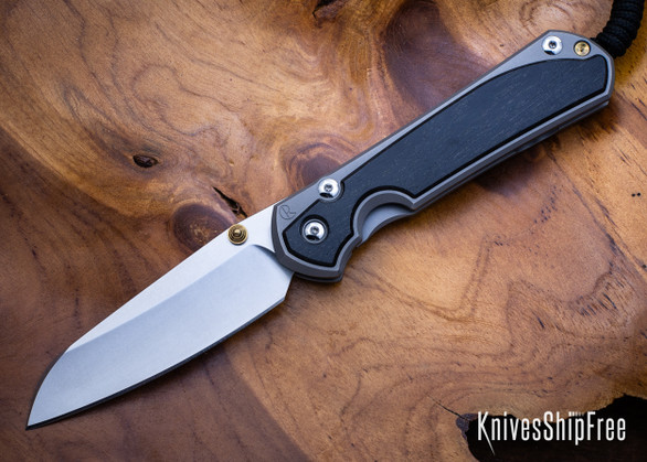 Chris Reeve Knives: Large Sebenza 31 Insingo - Glass Blasted Titanium - Bog Oak Inlays - CR18LK002