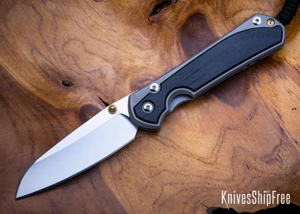 Chris Reeve Knives: Large Sebenza 31 Insingo - Glass Blasted Titanium - Bog Oak Inlays - CR18LK012