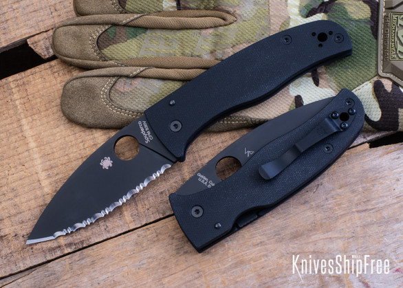 Spyderco: Bodacious - Compression Lock - Black G-10 - CPM-S30V - Serrated - Black DLC - C263GSBK