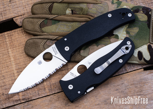 Spyderco: Bodacious - Compression Lock - Black G-10 - CPM-S30V - Serrated - C263GS