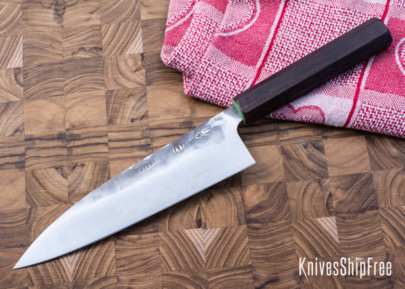 Muteki: 7.52" Gyuto - Ironwood - Acid Green G-10 - Hitachi White #1 Steel - #6376