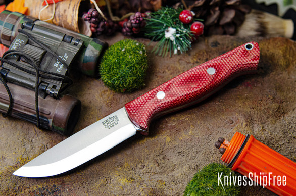 Bark River Knives: Gunny Scandi 3V - Firedog Canvas Micarta