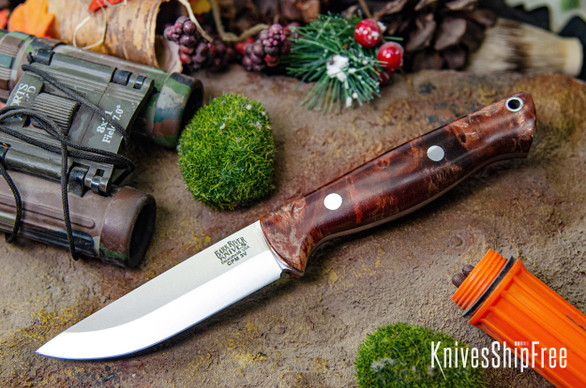 Bark River Knives: Gunny Scandi 3V - Hellfire Maple Burl #1