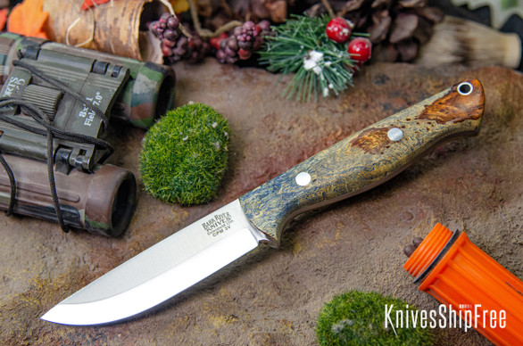 Bark River Knives: Gunny Scandi 3V - Multi Colored Maple Burl #2
