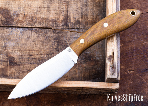 L.T. Wright Knives: Large Northern Hunter - AEB-L - High Saber Ground - Natural Canvas Micarta - Matte Finish