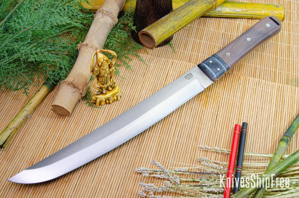 Bark River Knives: Tengu - CPM 3V - Black Bolster - American Walnut - Black Liners - Mosaic Pins