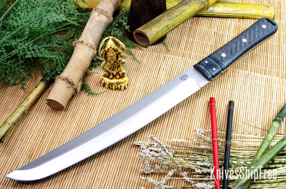 Bark River Knives: Tengu - CPM 3V - Black Bolster - Black Carbon Fiber
