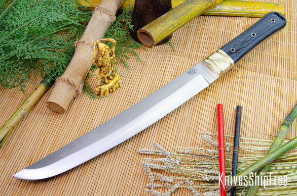 Bark River Knives: Tengu - CPM 3V - Black G-10 - Hollow Brass Pins