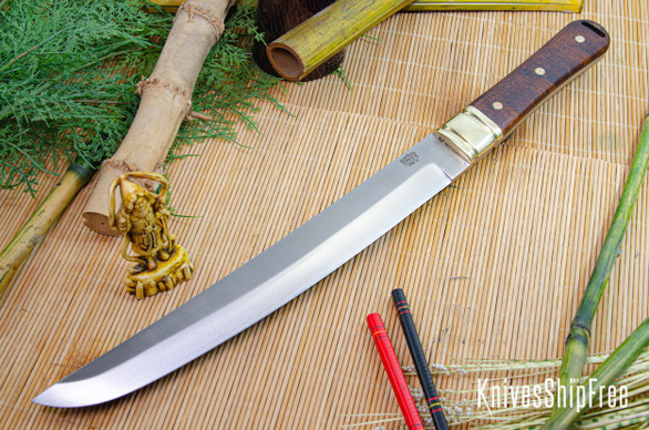 Bark River Knives: Tengu - CPM 3V - Dark Curly Maple - Black Liners - Mosaic Pins #2