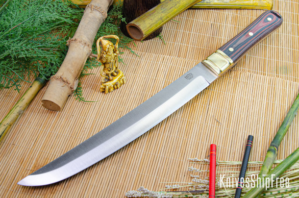 Bark River Knives: Tengu - CPM 3V - Red & Black Linen Micarta