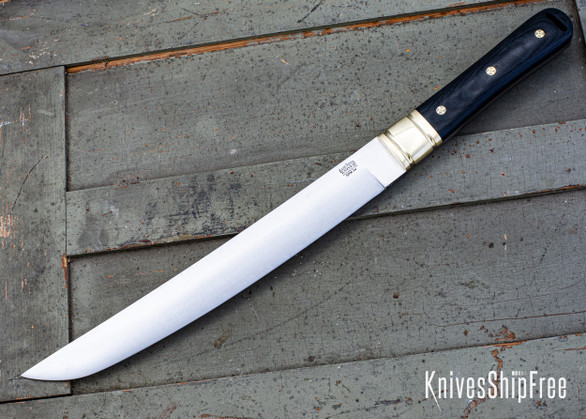 Bark River Knives: Tengu - CPM 3V - Black Canvas Micarta - Black Liners - Mosaic Pins