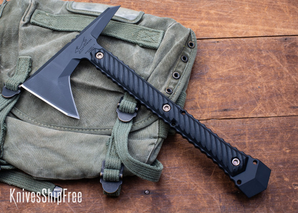 RMJ Tactical: Ragnarok 12 - Blackout Edition - Textured Black G-10 - 80CrV2 - Black Cerakote