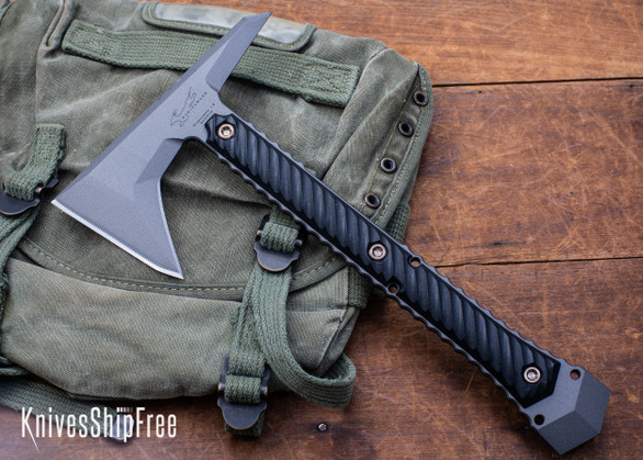 RMJ Tactical: Ragnarok 12 - Textured Black G-10 - 80CrV2 - Tungsten Gray Cerakote