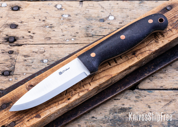 L.T. Wright Knives: GNS - Concrete Home Brew Resin - Black Canvas Liners - Matte - Scandi Grind - 01 Tool Steel - Polished